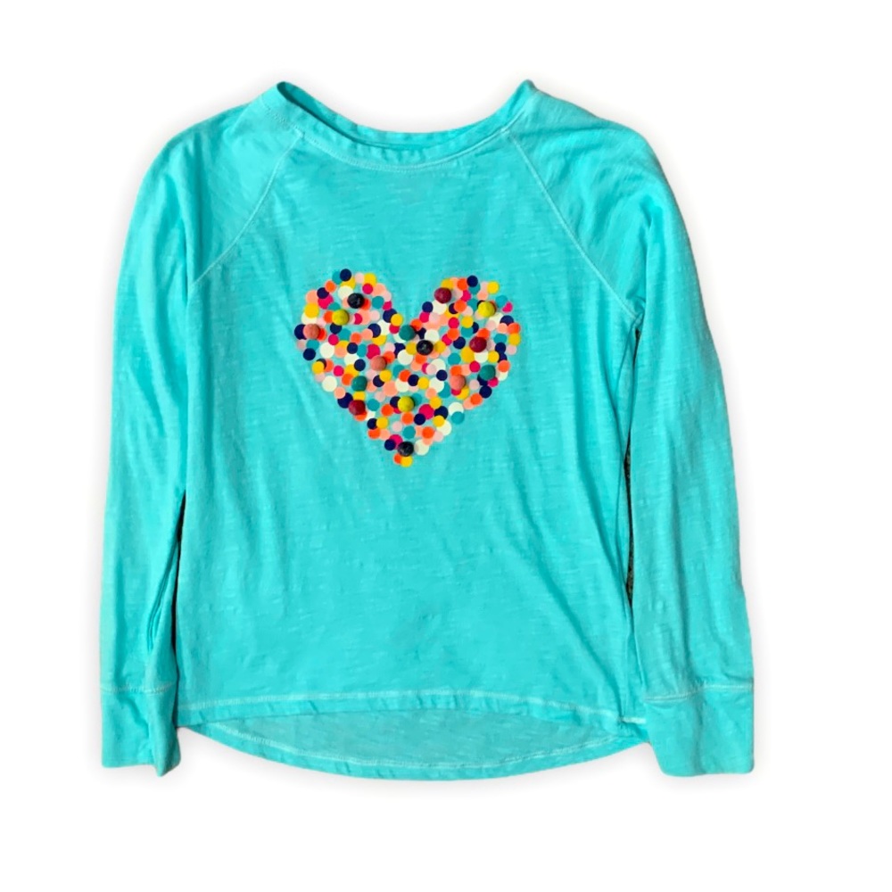 Cat & Jack Heart Long Sleeve Shirt Size 7/8 VGUC